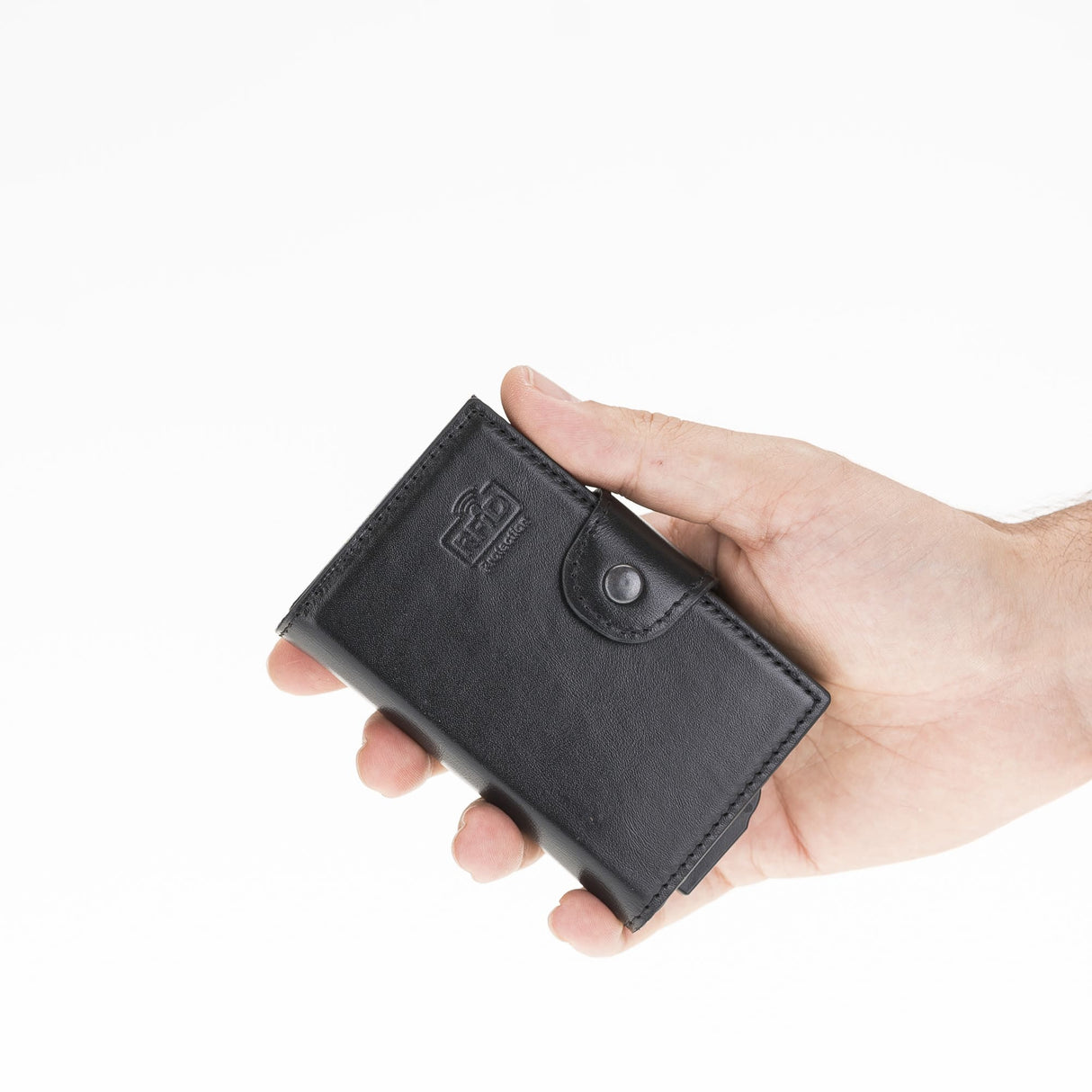 Premium RFID Blocking Leather Card Holder with Pop - Up Feature by Hardiston - premium Card Holders