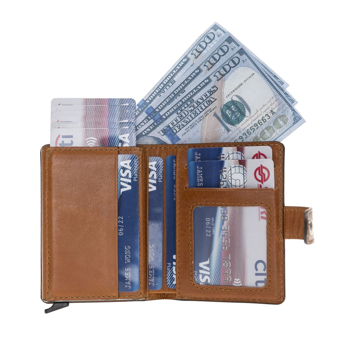 Premium RFID Blocking Leather Pop - Up AirTag Card Holder and Wallet by Hardiston - premium Card Holders
