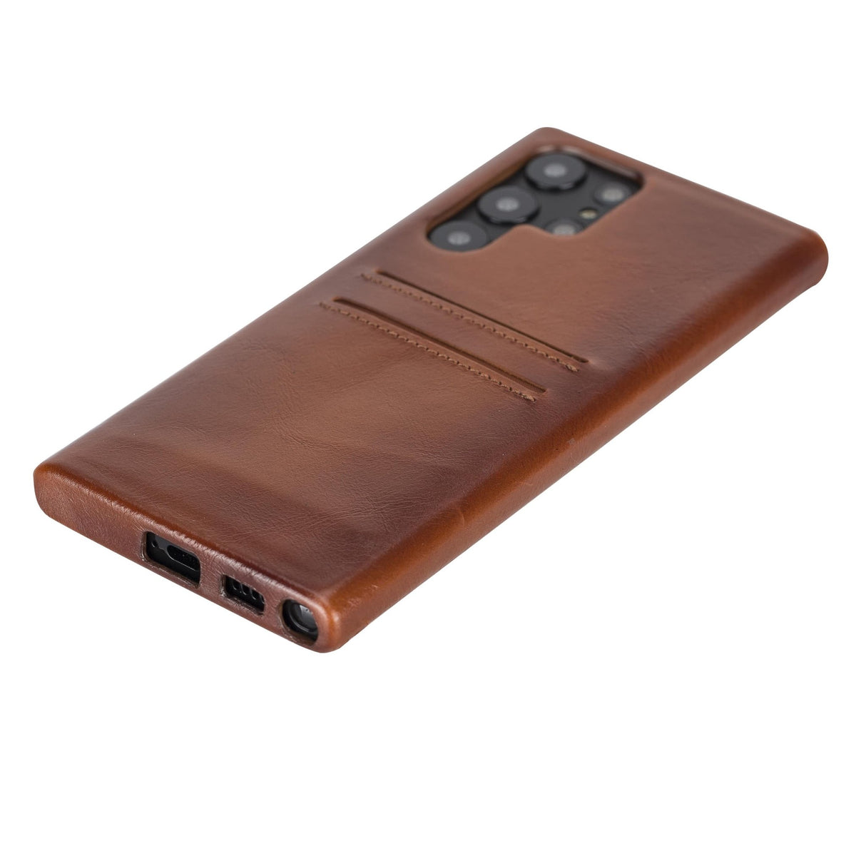 Samsung Galaxy S22 Ultra Snap - on Full Cover Leather Case with Credit Card Slots by Hardiston - premium Samsung S - 22 Cases