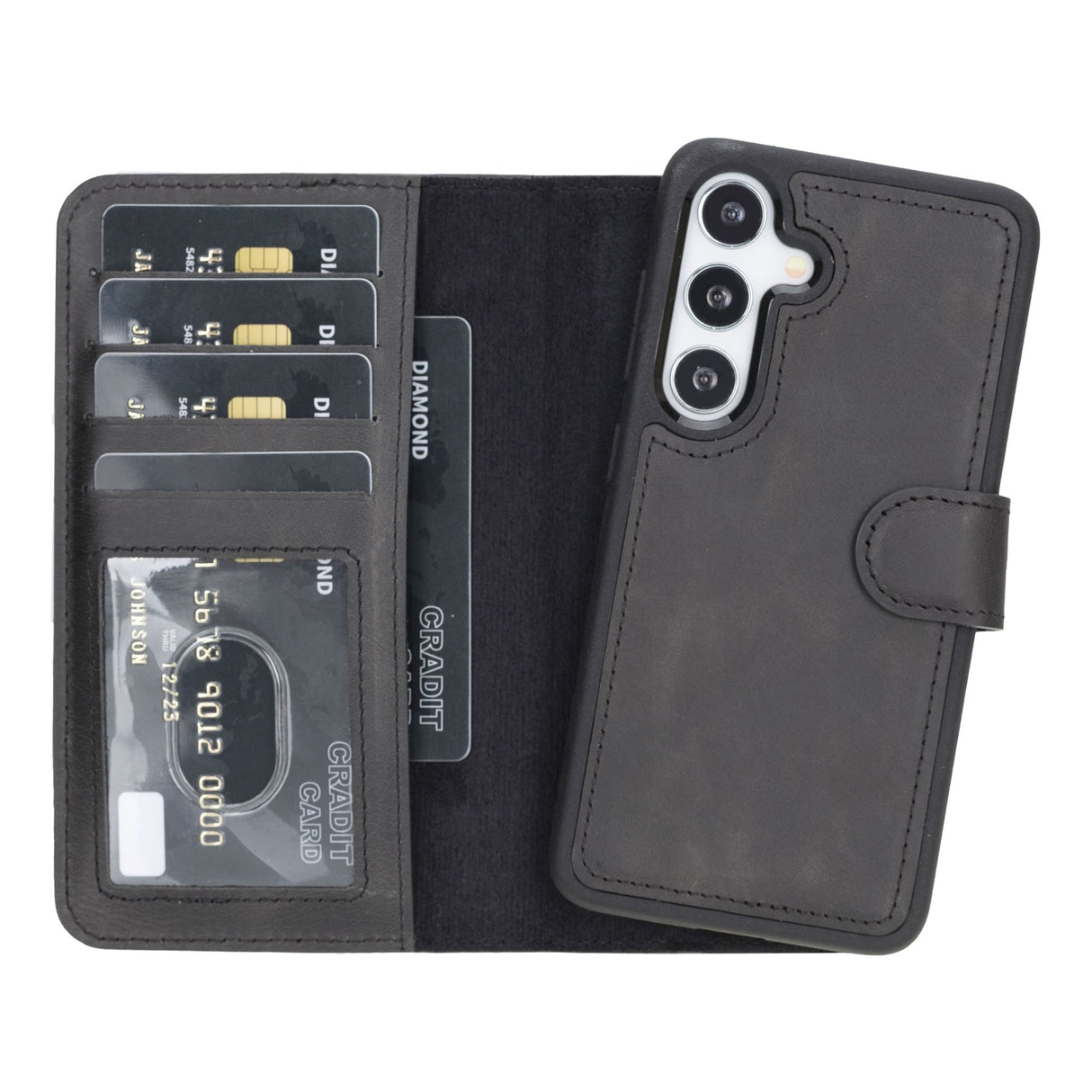 Samsung Galaxy S24 Magnetic Detachable Leather Wallet Case by Hardiston - premium mws_apo_generated