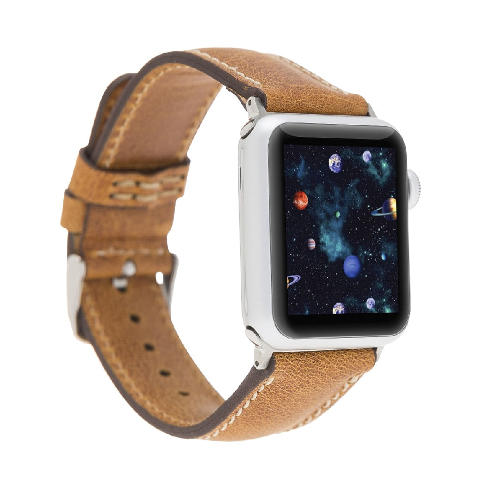 Amber Leather Apple Watch Band or Strap 38mm, 40mm, 42mm, 44mm for All Series - Venito - Leather - 1