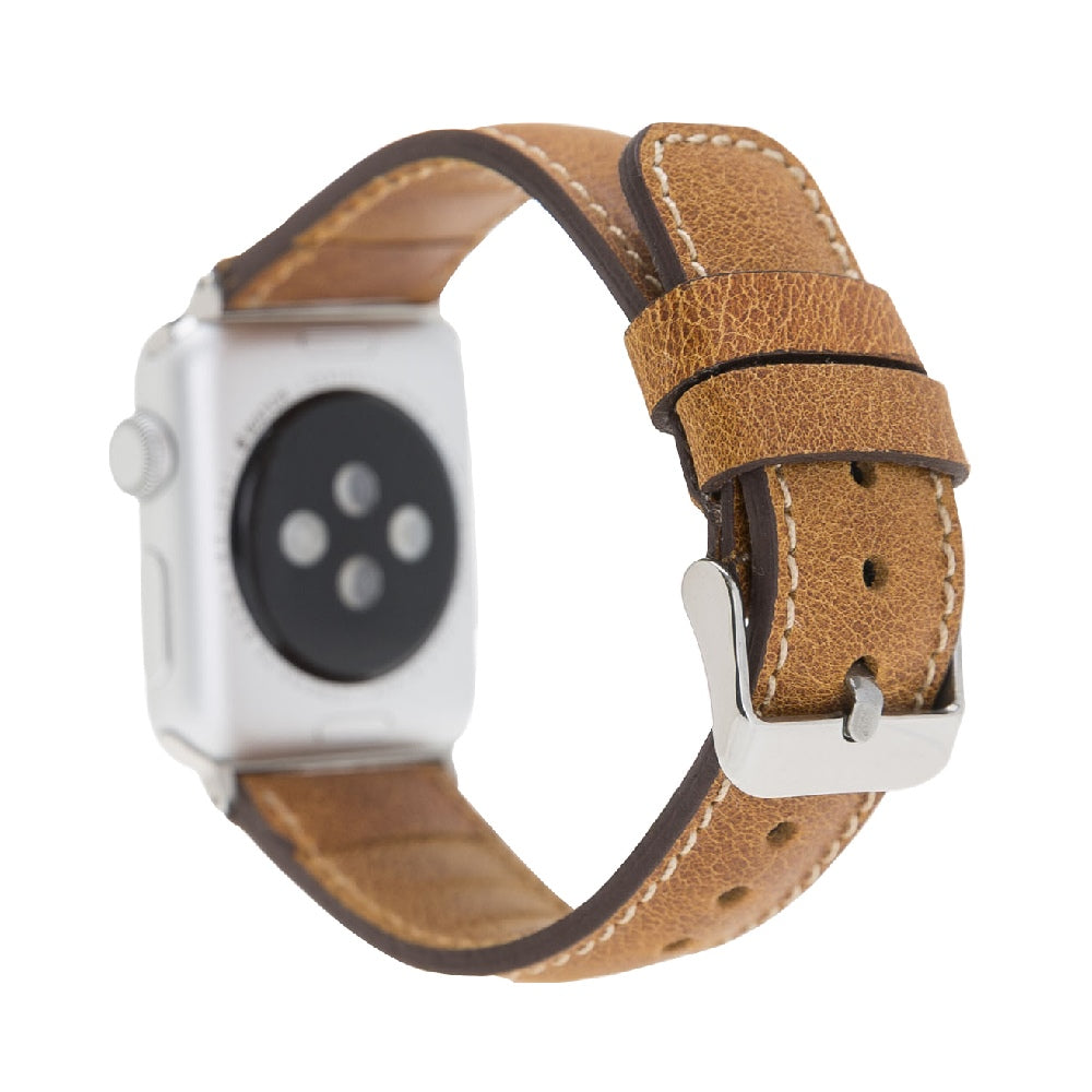 Amber Leather Apple Watch Band or Strap 38mm, 40mm, 42mm, 44mm for All Series - Venito - Leather - 2