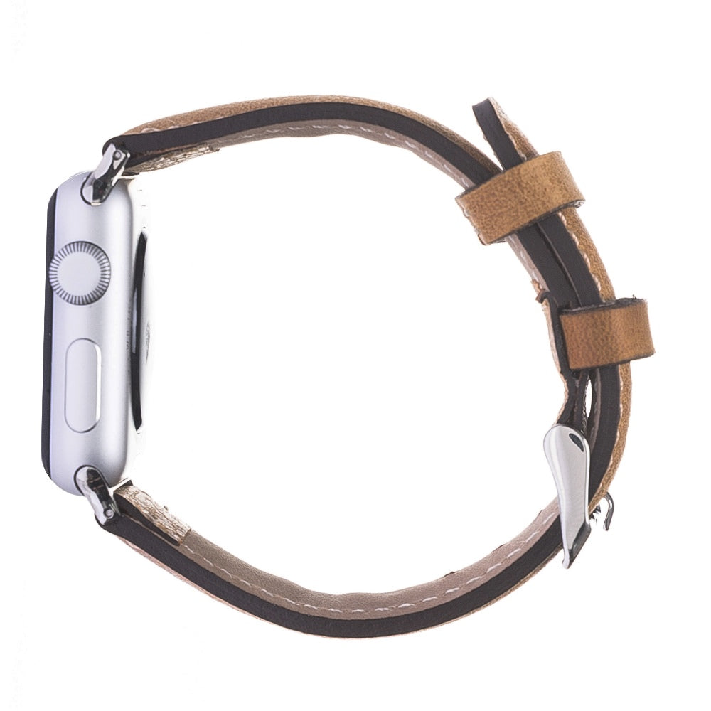Amber Leather Apple Watch Band or Strap 38mm, 40mm, 42mm, 44mm for All Series - Venito - Leather - 3