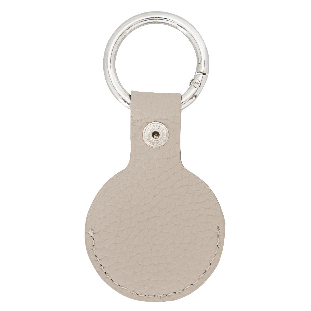 Beige Leather Apple AirTag Case Holder with Key Ring - Hardiston Leather - 3