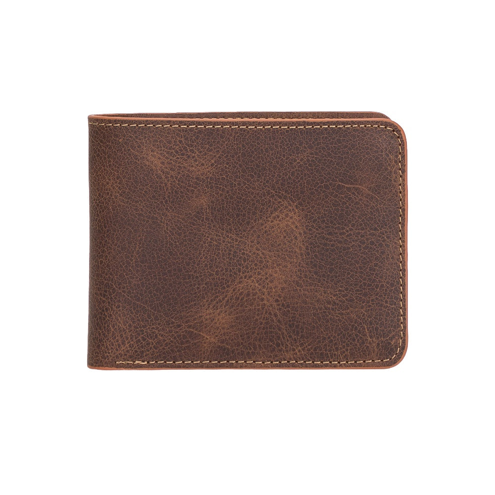 Brown Leather Classic Bifold Wallet with Credit Card Slots - Hardiston - 1