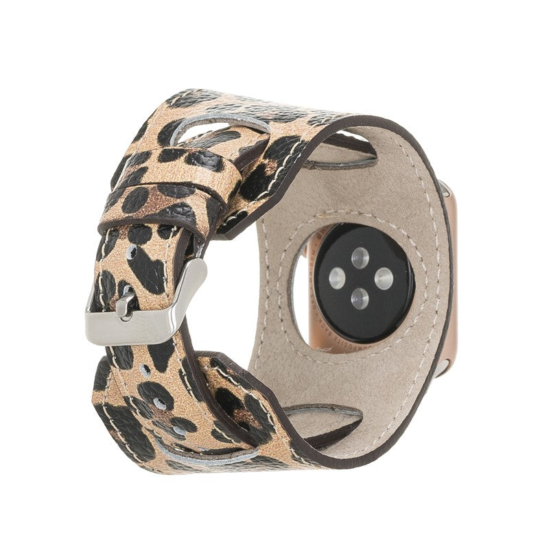 Cuff Leather Band for Apple Watch leopar 2