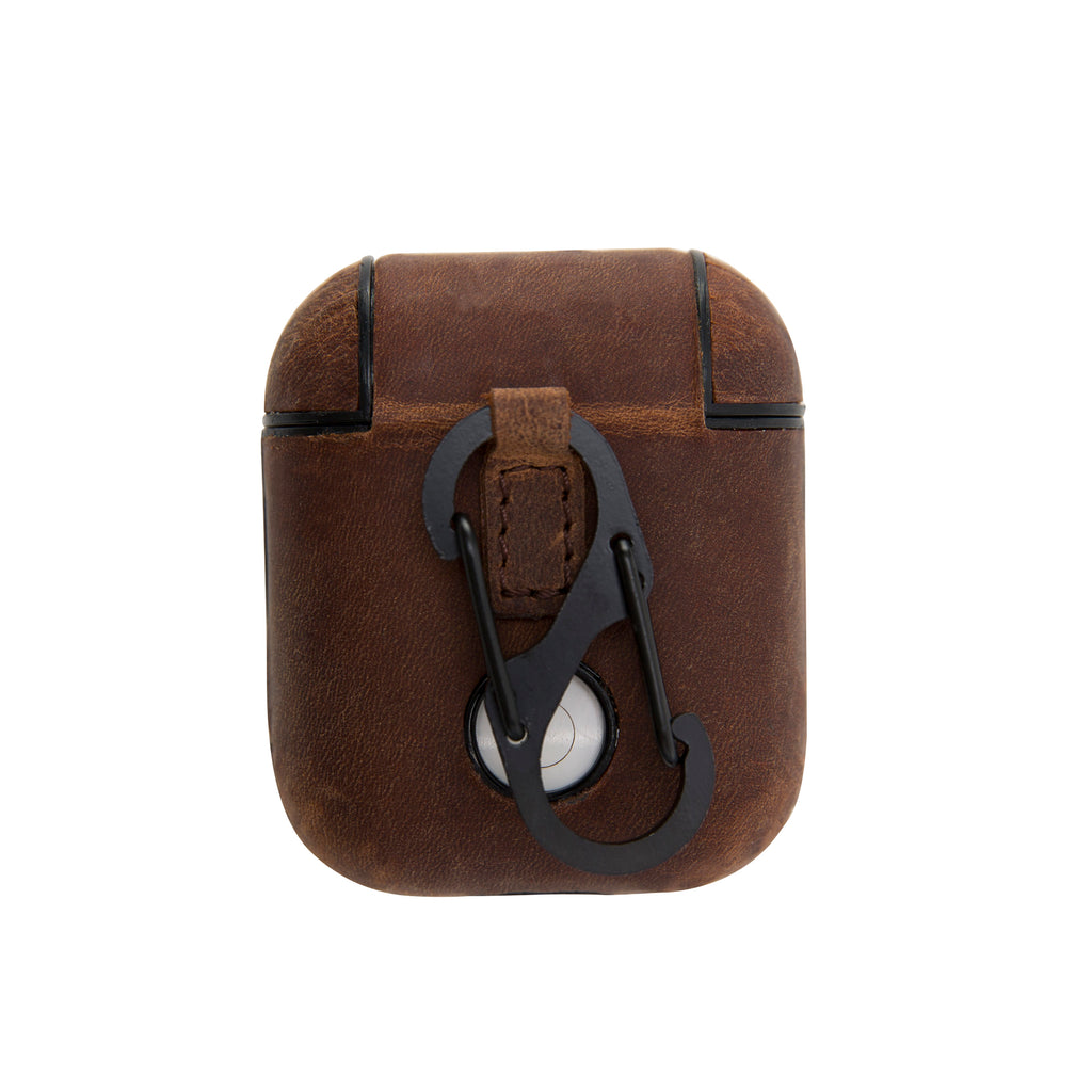 Luxury Brown Apple Airpods Hard Case with Back Hook - Hardiston - 2