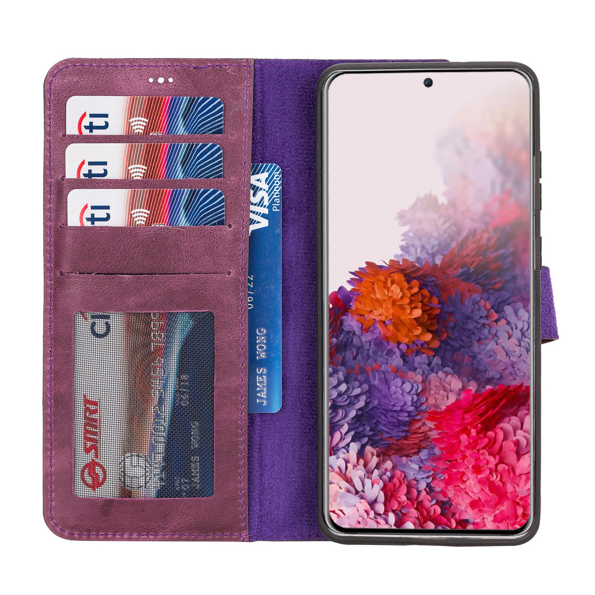 Magnetic Detachable Leather Wallet Case with Card Holders for Samsung Galaxy S20 Plus