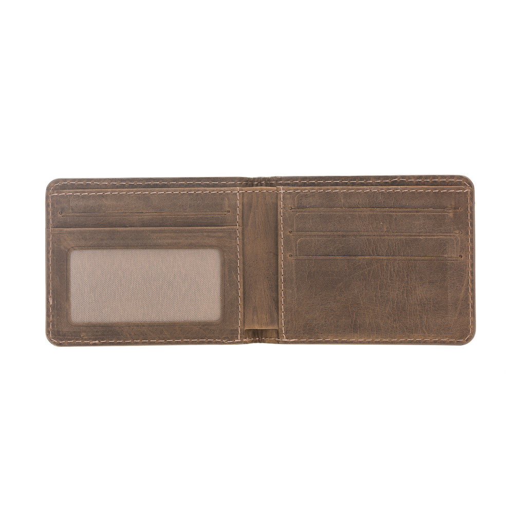 Mocha Leather Classic Bifold Wallet with Credit Card Slots - Hardiston - 5