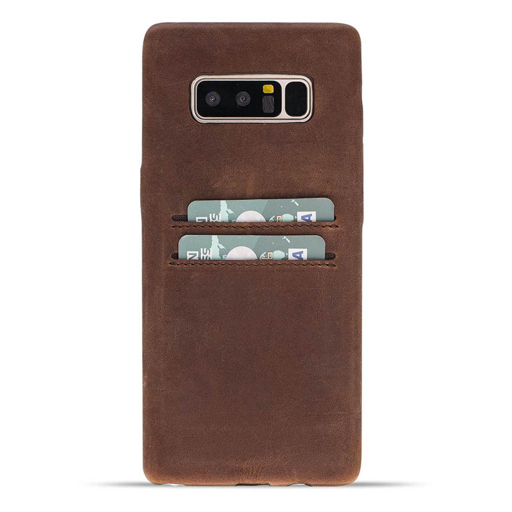 Samsung Galaxy Note8 Brown Leather Snap-On Card Holder Case with S Pen - Hardiston - 1