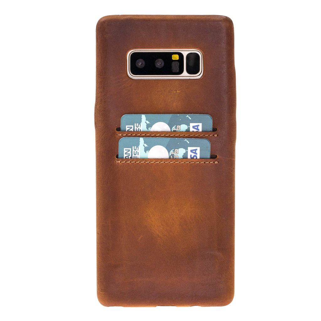 Samsung Galaxy Note8 Cinnamon Leather Snap-On Card Holder Case with S Pen - Hardiston - 1