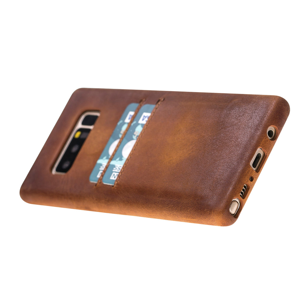 Samsung Galaxy Note8 Cinnamon Leather Snap-On Card Holder Case with S Pen - Hardiston - 4