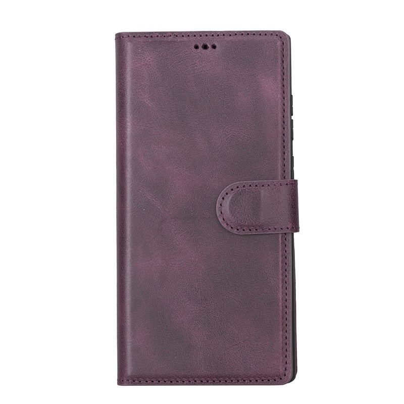 Samsung Galaxy S22 Ultra Purple Leather 2-in-1 Wallet Case with Card Holder - Hardiston - 3