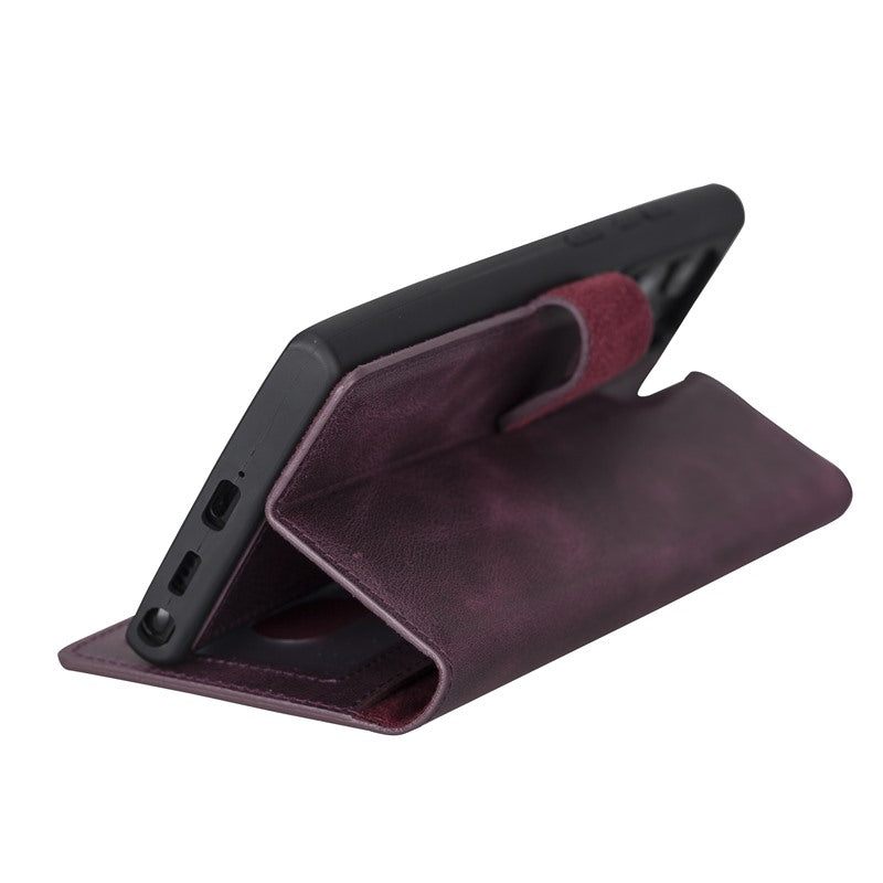 Samsung Galaxy S22 Ultra Purple Leather 2-in-1 Wallet Case with Card Holder - Hardiston - 7