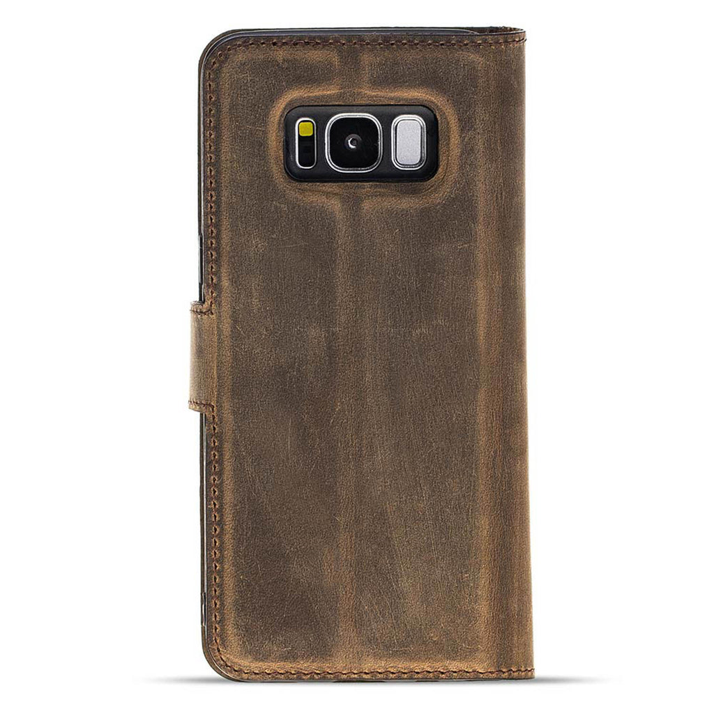 Samsung Galaxy S8 Camel Leather 2-in-1 Wallet Case with Card Holder - Hardiston - 5