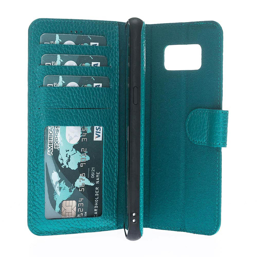 Samsung Galaxy S8 Green Leather 2-in-1 Wallet Case with Card Holder - Hardiston - 3