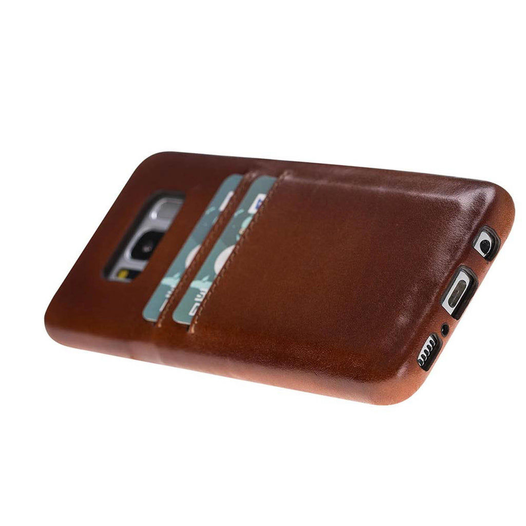 Samsung Galaxy S8 Russet Leather Snap-On Case with Card Holder - Hardiston - 5