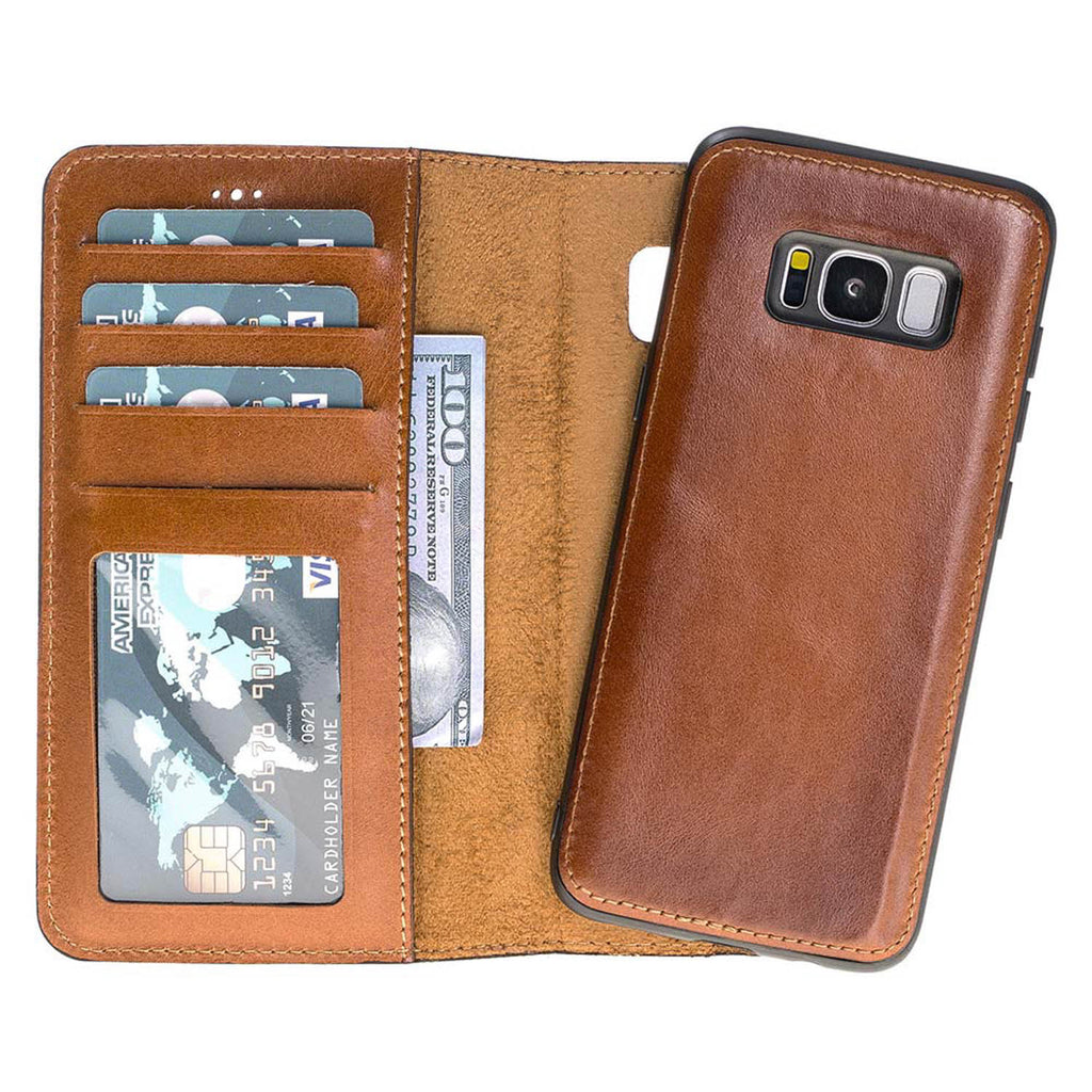 Samsung Galaxy S8 Russet Leather 2-in-1 Wallet Case with Card Holder - Hardiston - 1