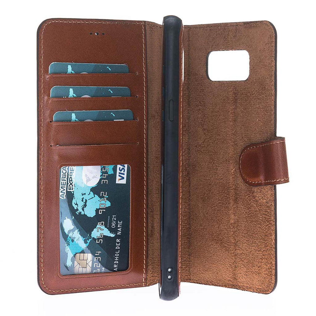 Samsung Galaxy S8 Russet Leather 2-in-1 Wallet Case with Card Holder - Hardiston - 3