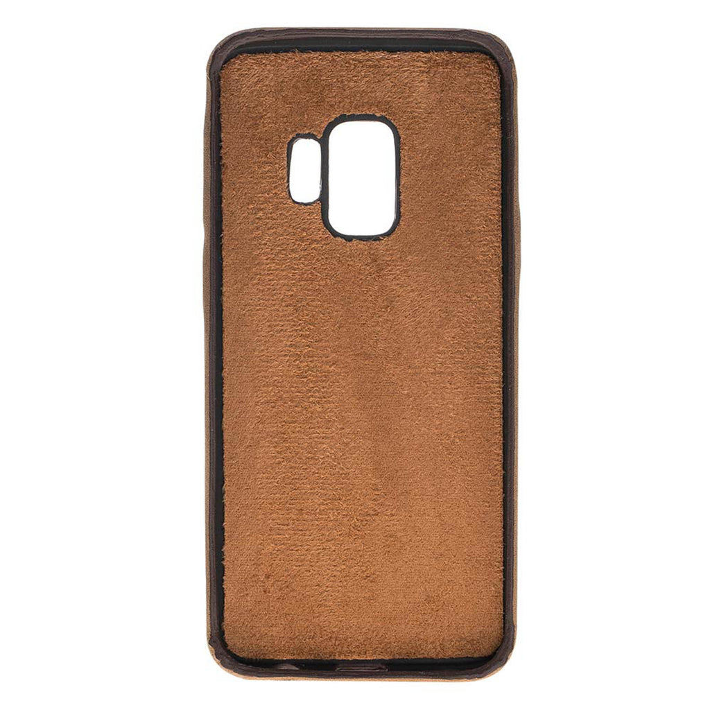 Samsung Galaxy S9 Camel Leather Snap-On Case with Card Holder - Hardiston - 3