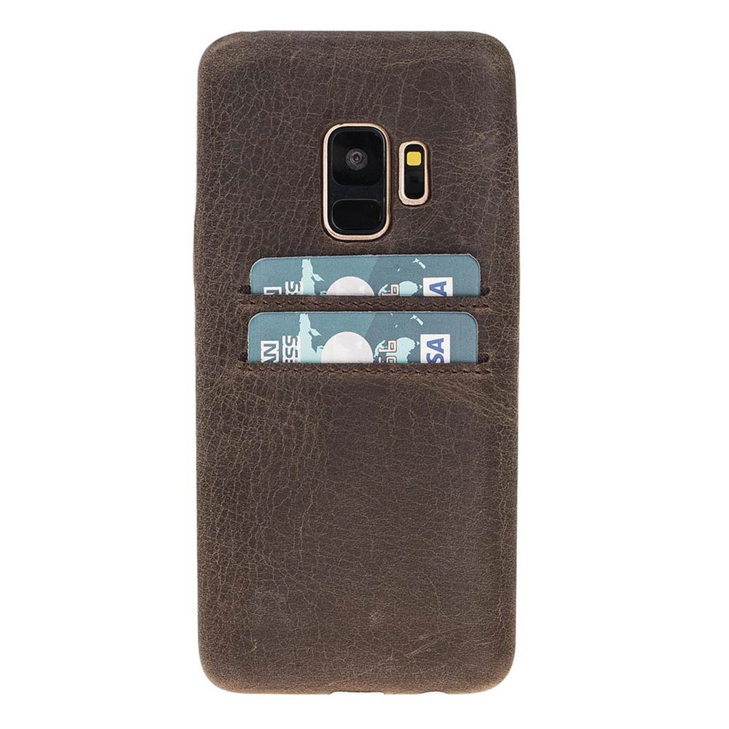 Samsung Galaxy S9 Mocha Leather Snap-On Case with Card Holder - Hardiston - 1