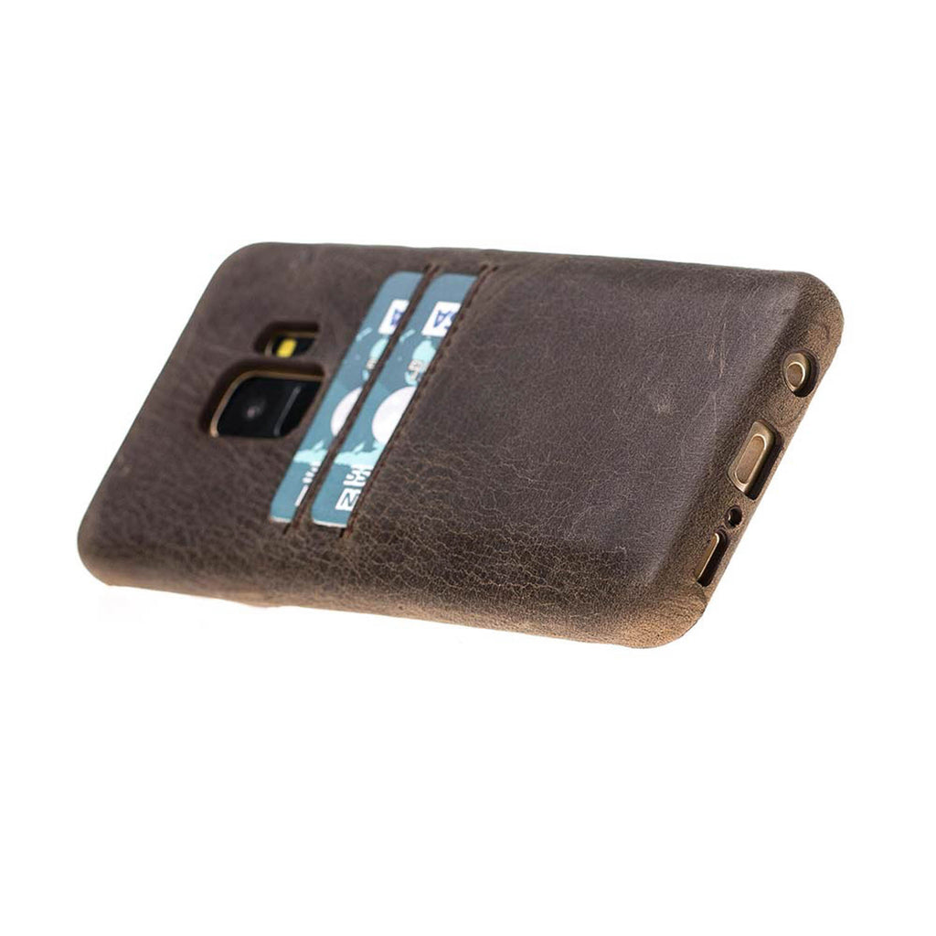 Samsung Galaxy S9 Mocha Leather Snap-On Case with Card Holder - Hardiston - 4