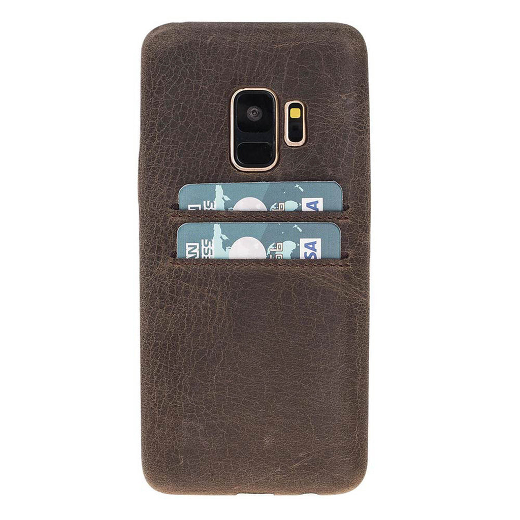 Samsung Galaxy S9 Mocha Leather Snap-On Case with Card Holder - Hardiston - 5