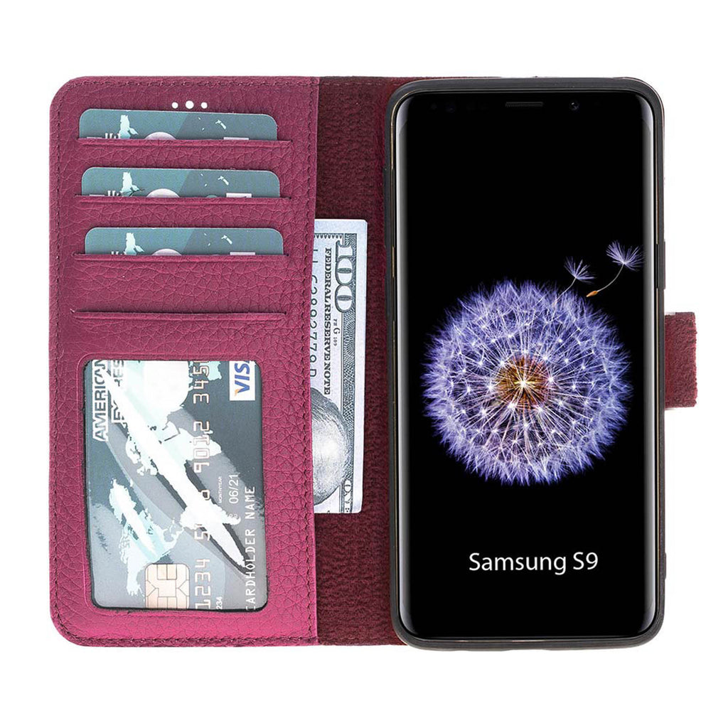 Samsung Galaxy S9 Pink Leather 2-in-1 Wallet Case with Card Holder - Hardiston - 2