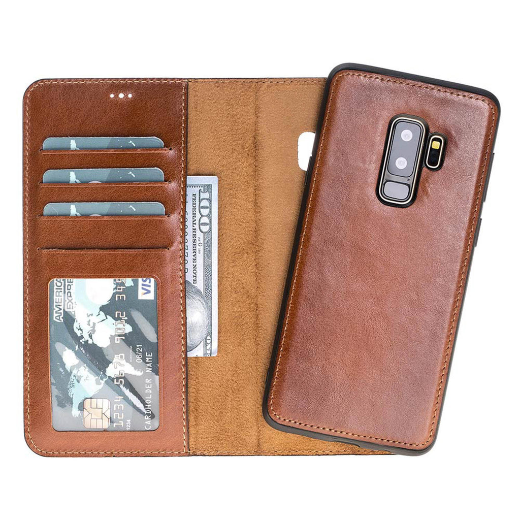 Samsung Galaxy S9+ Russet Leather 2-in-1 Wallet Case with Card Holder - Hardiston - 1