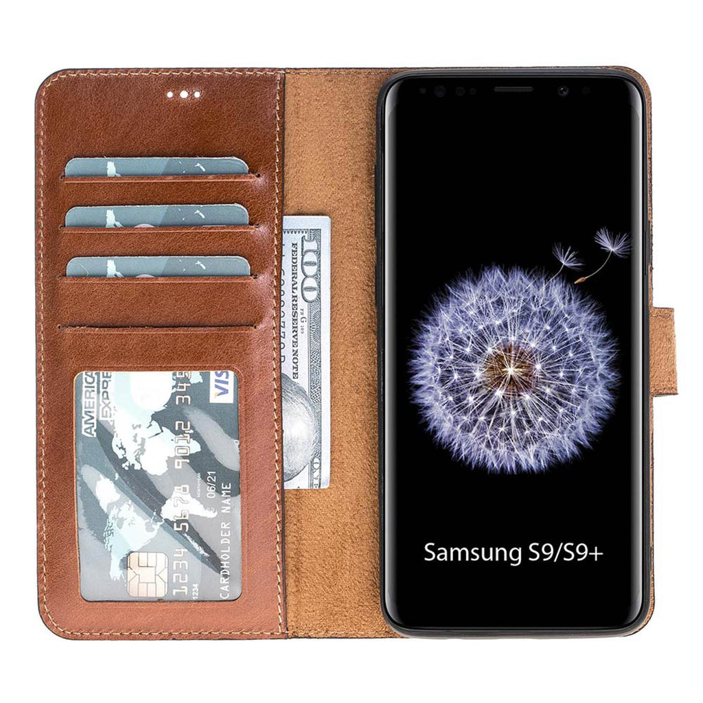 Samsung Galaxy S9+ Russet Leather 2-in-1 Wallet Case with Card Holder - Hardiston - 2