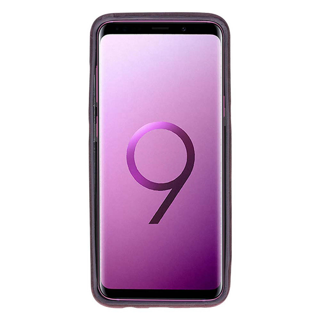 Samsung Galaxy S9 Purple Leather Snap-On Case with Card Holder - Hardiston - 2