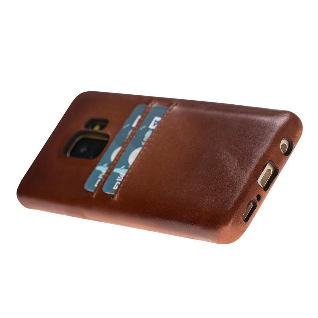 Samsung Galaxy S9 Russet Leather Snap-On Case with Card Holder - Hardiston - 4