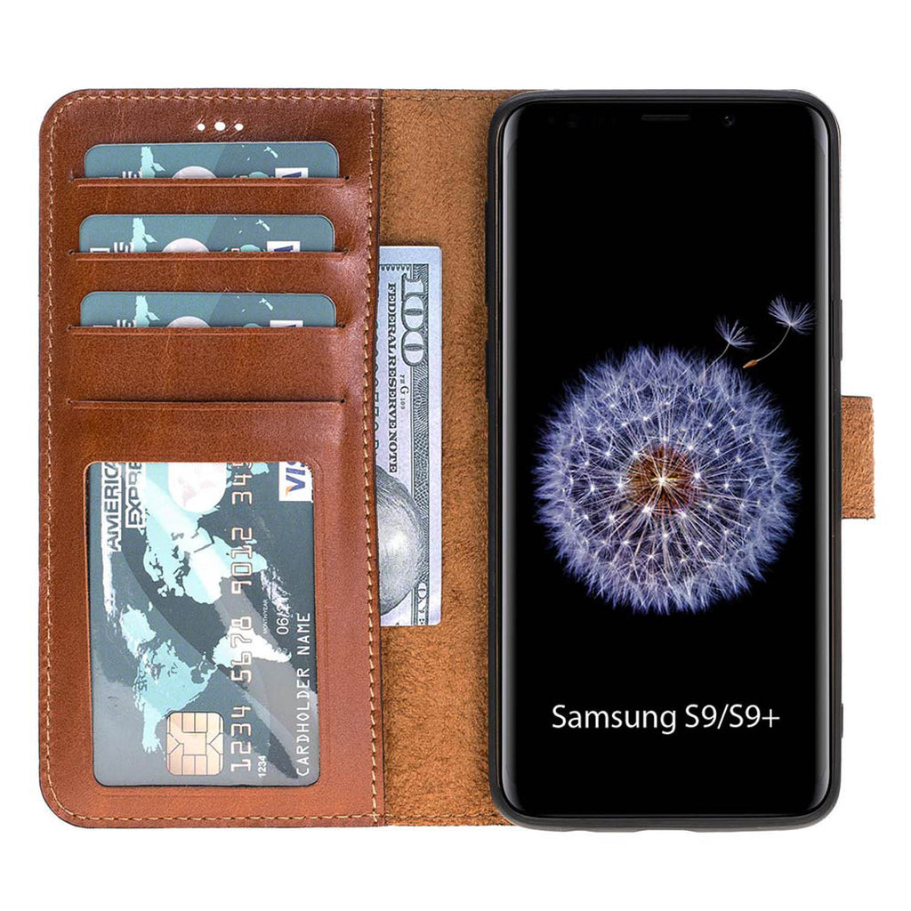 Samsung Galaxy S9 Russet Leather 2-in-1 Wallet Case with Card Holder - Hardiston - 2