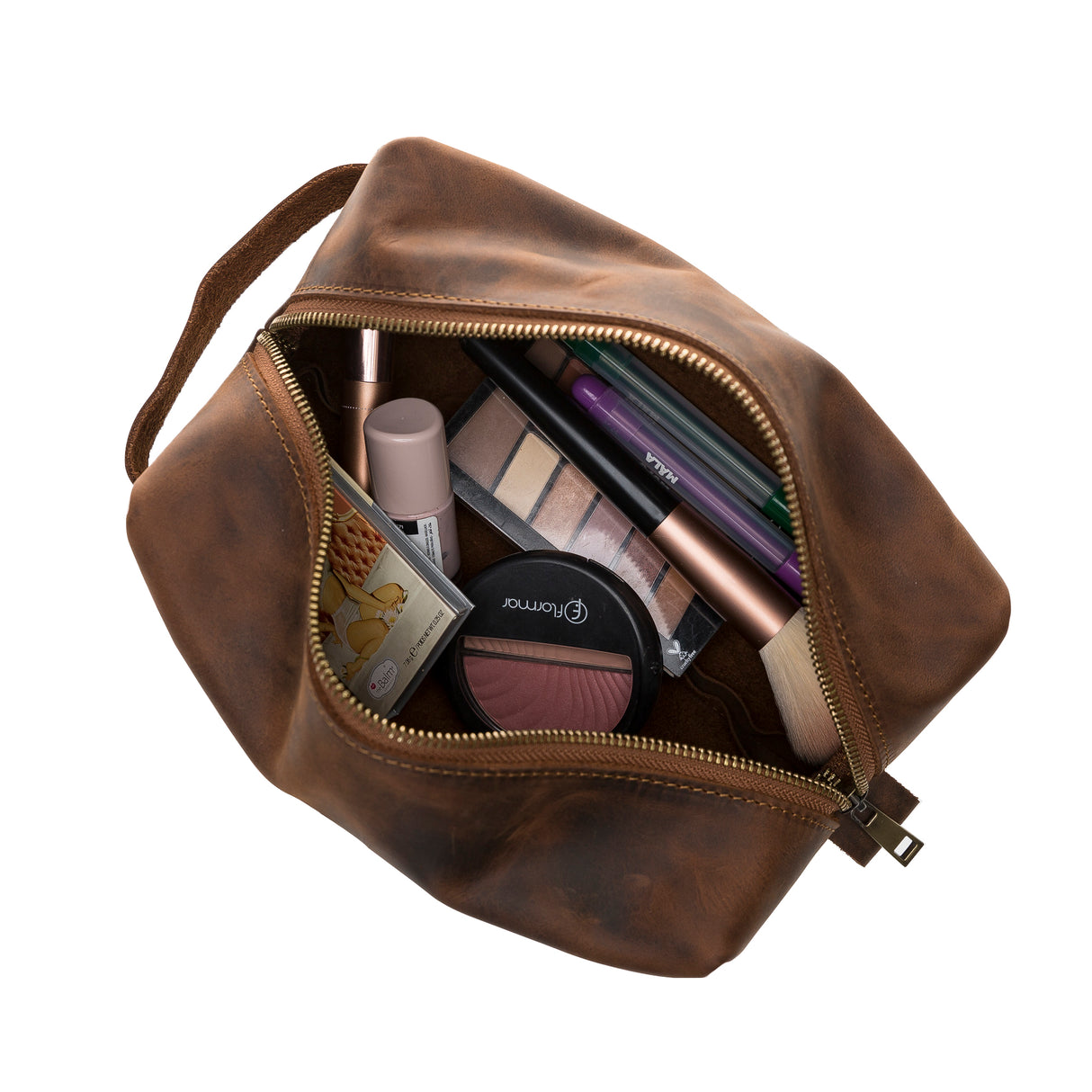 Leather Make-up & Accessories Bag