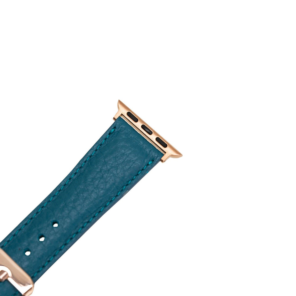 Turquoise Leather Apple Watch Band or Strap 38mm, 40mm, 42mm, 44mm for All Series - Venito - Leather - 5