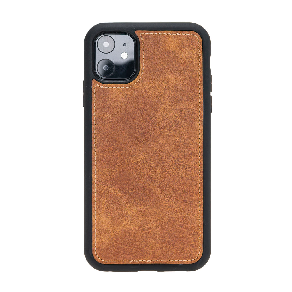 iPhone 11 Amber Leather Detachable 2-in-1 Wallet Case with Card Holder - Hardiston - 5