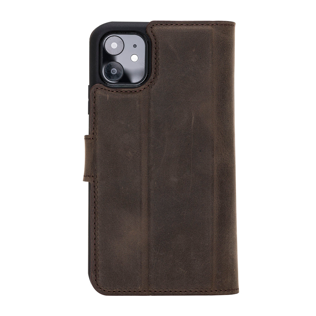 iPhone 11 Mocha Leather Detachable Dual 2-in-1 Wallet Case with Card Holder - Hardiston - 6