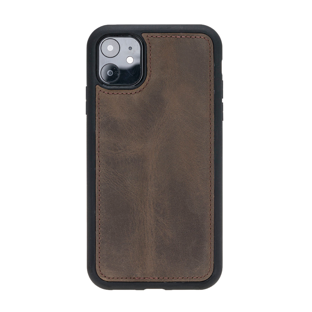 iPhone 11 Mocha Leather Detachable 2-in-1 Wallet Case with Card Holder - Hardiston - 5