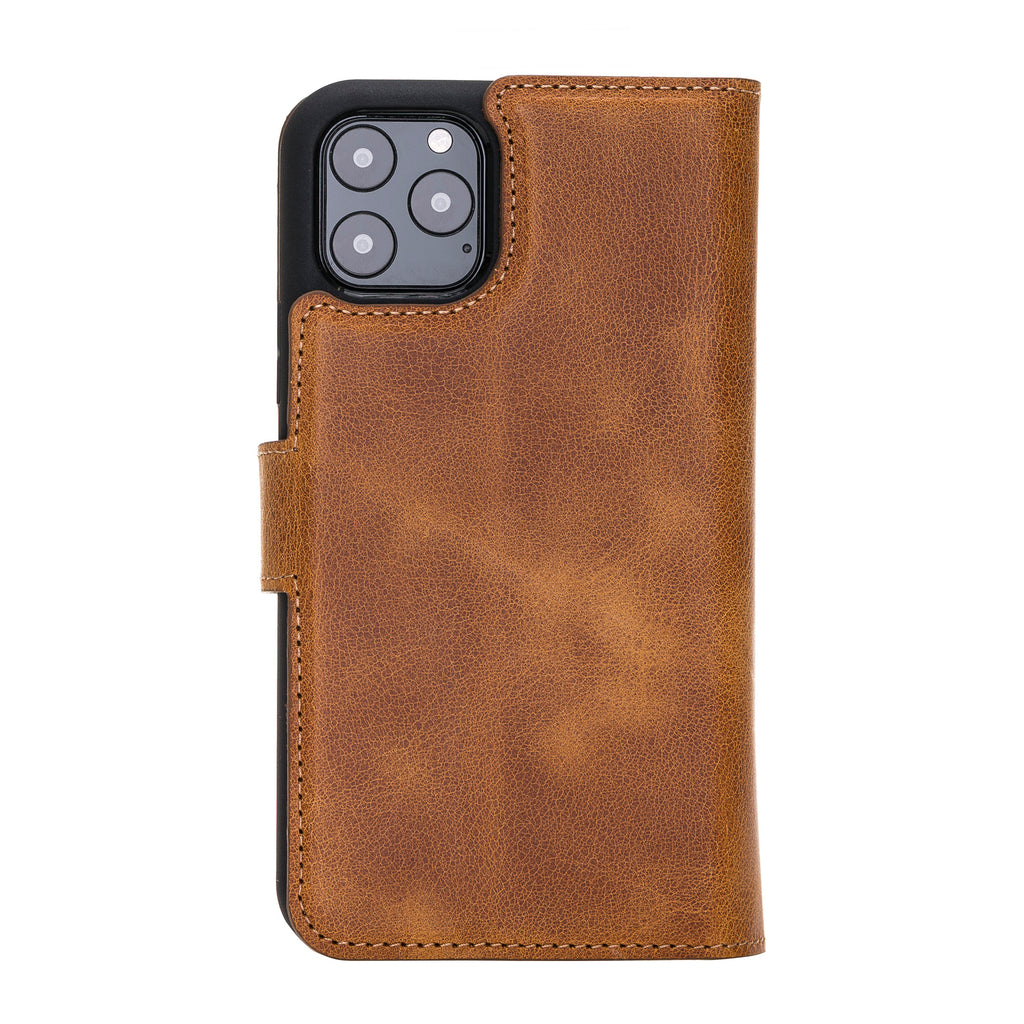 iPhone 11 Pro Amber Leather Detachable Dual 2-in-1 Wallet Case with Card Holder - Hardiston - 4