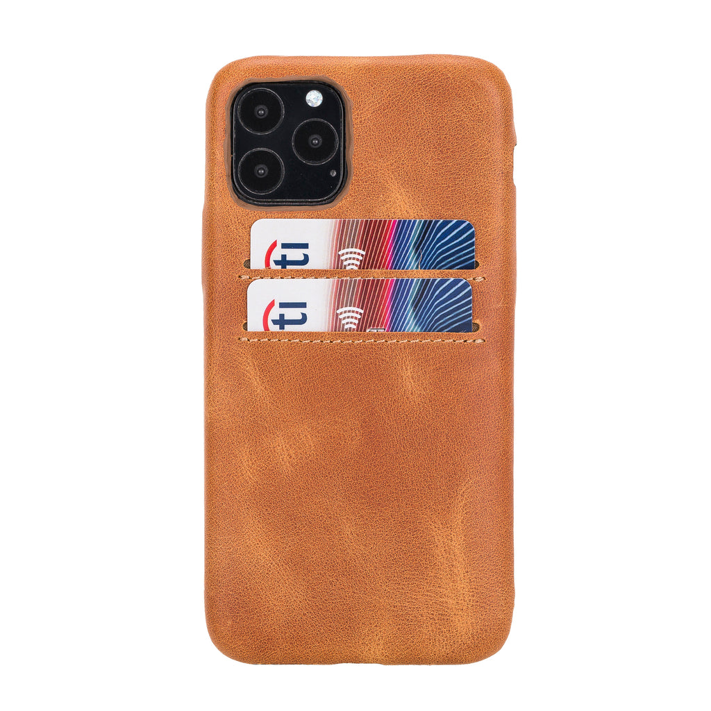 iPhone 11 Pro Amber Leather Snap-On Case with Card Holder - Hardiston - 1
