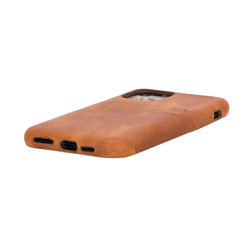 iPhone 11 Pro Amber Leather Snap-On Case with Card Holder - Hardiston - 4