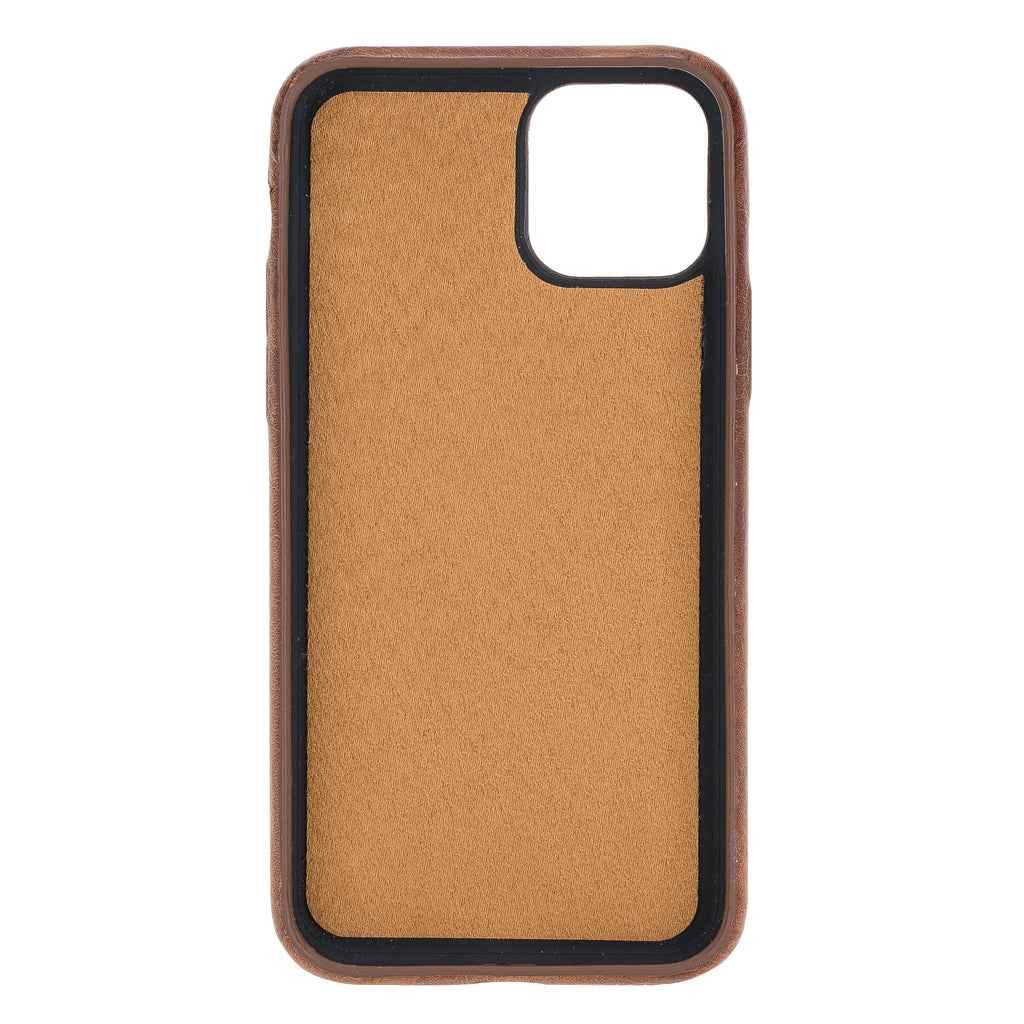 iPhone 11 Pro Brown Leather Snap-On Case with Card Holder - Hardiston - 3