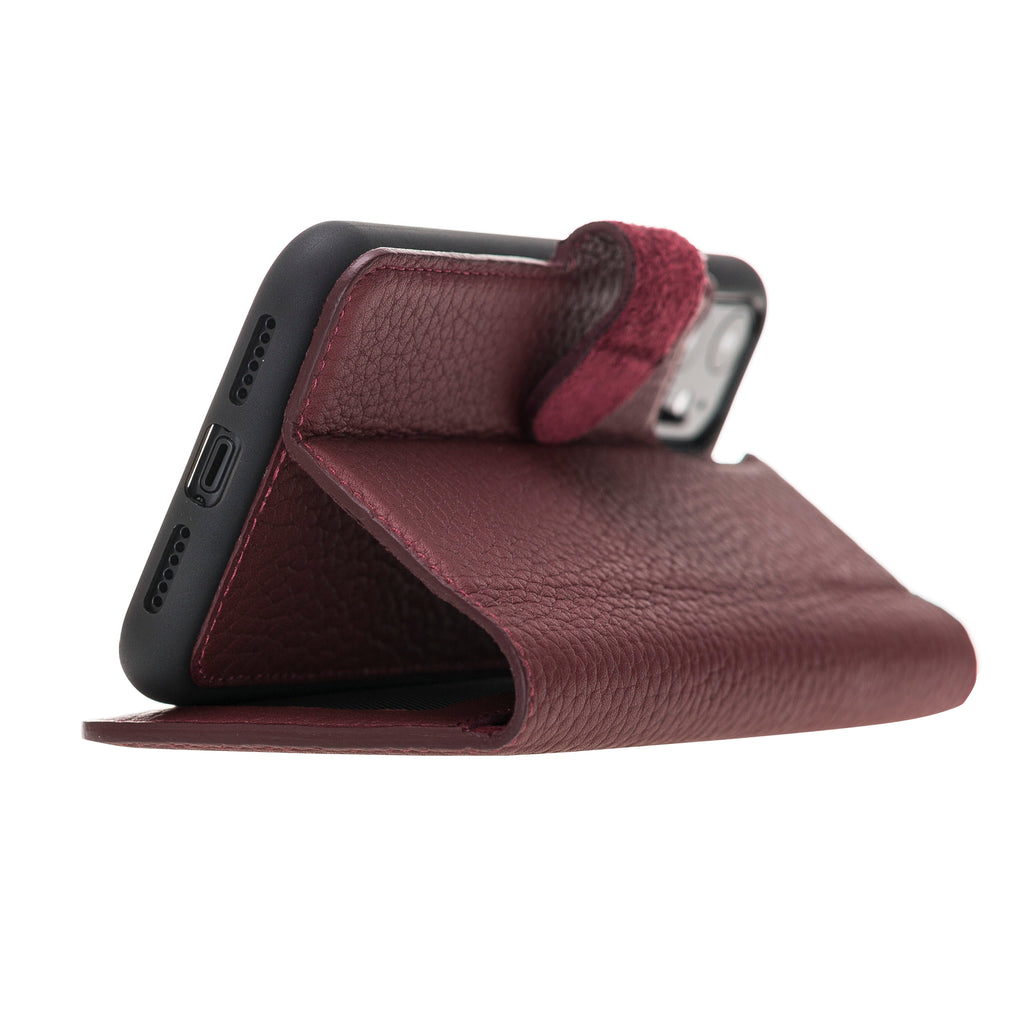 iPhone 11 Pro Burgundy Leather Detachable 2-in-1 Wallet Case with Card Holder - Hardiston - 7
