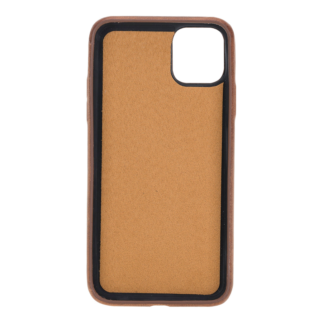 iPhone 11 Pro Max Brown Leather Snap-On Case with Card Holder - Hardiston - 3
