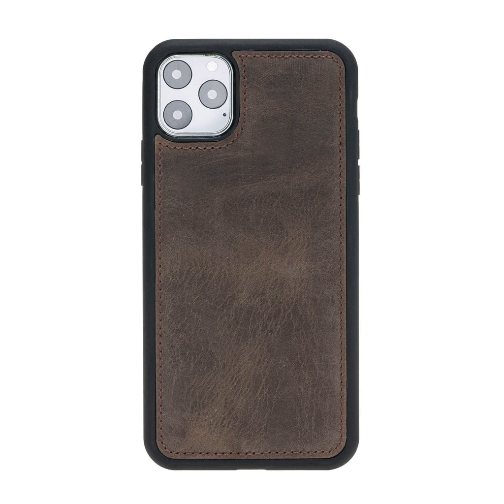 iPhone 11 Pro Max Mocha Leather Detachable 2-in-1 Wallet Case with Card Holder - Hardiston - 4