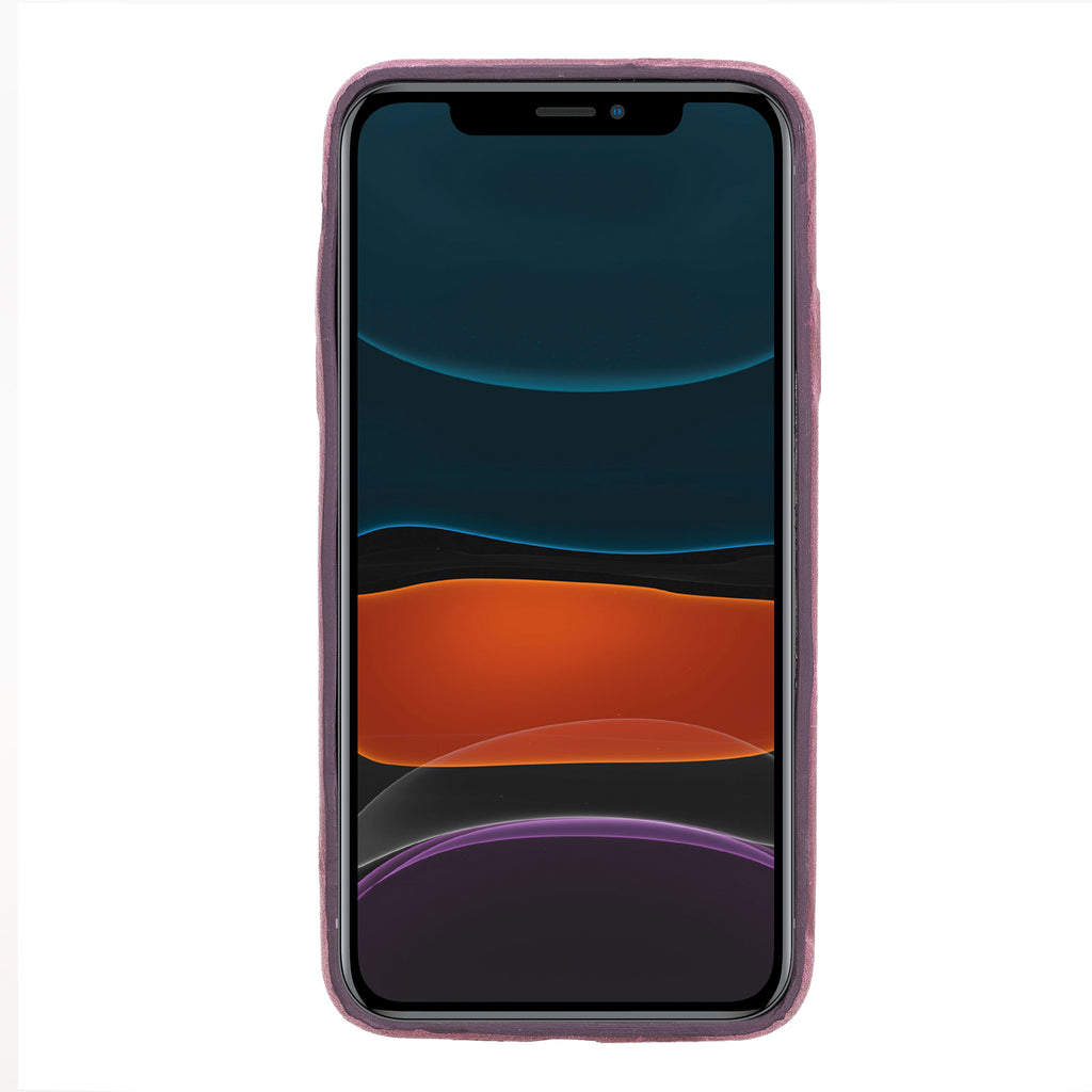 iPhone 11 Pro Max Purple Leather Snap-On Case with Card Holder - Hardiston - 2