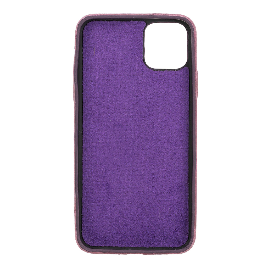 iPhone 11 Pro Max Purple Leather Snap-On Case with Card Holder - Hardiston - 3