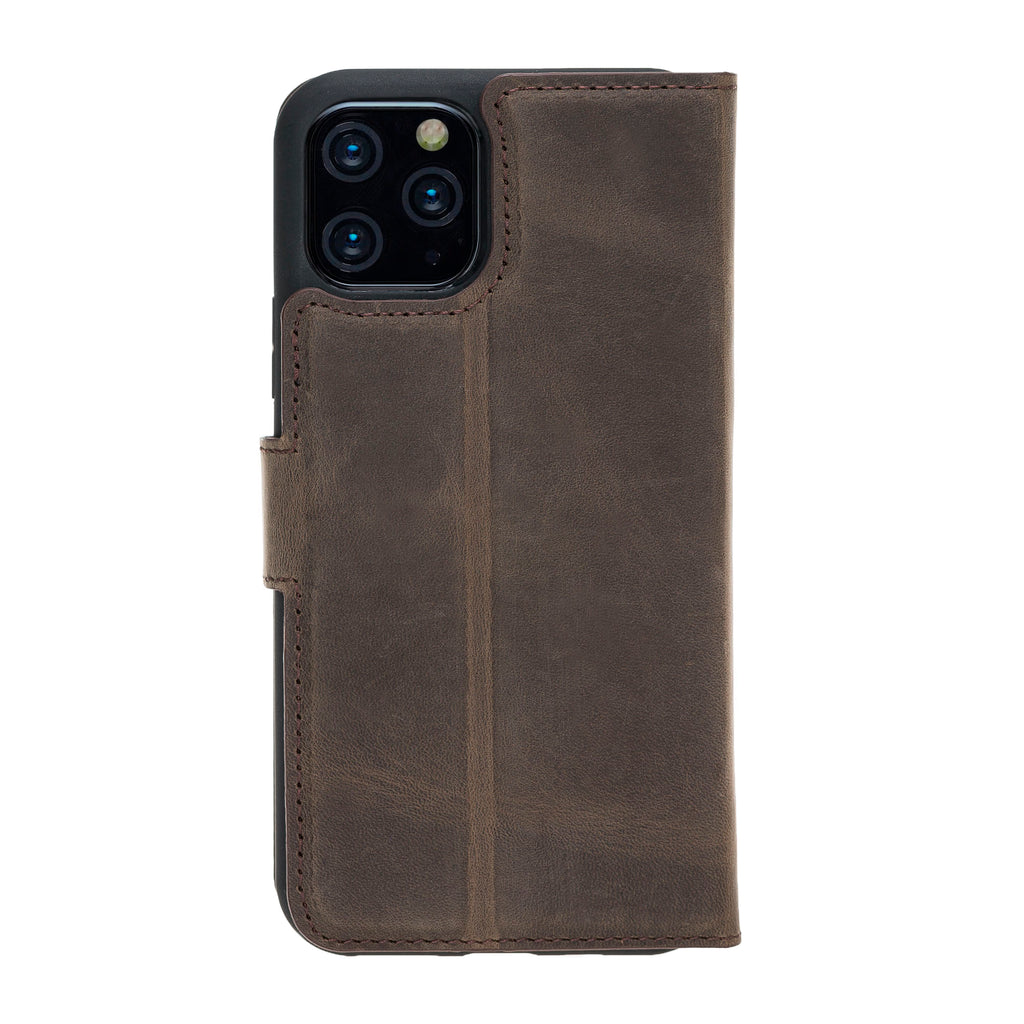 iPhone 11 Pro Mocha Leather Detachable 2-in-1 Wallet Case with Card Holder - Hardiston - 4