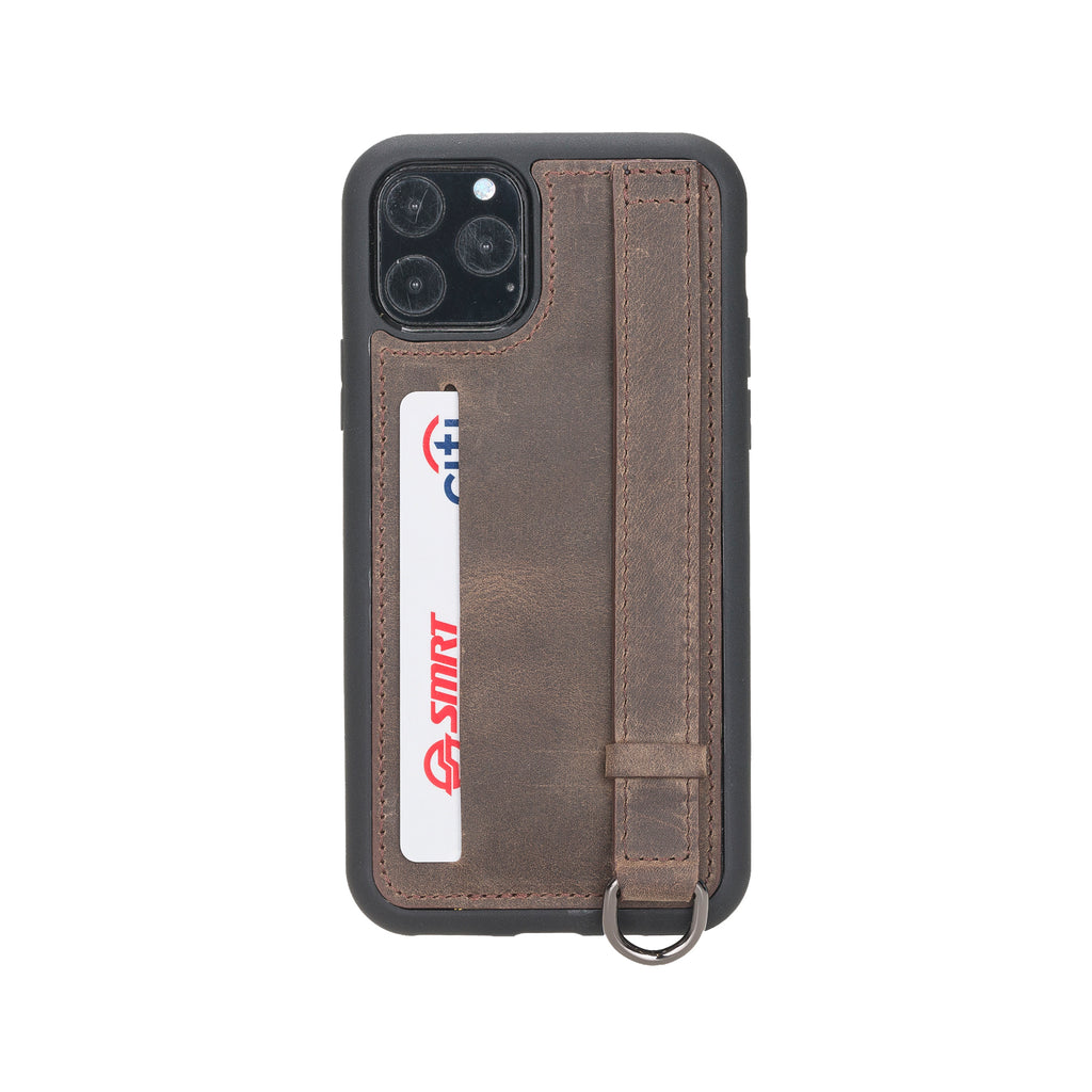 iPhone 11 Pro Mocha Leather Snap-On Case with Card Holder - Hardiston - 1