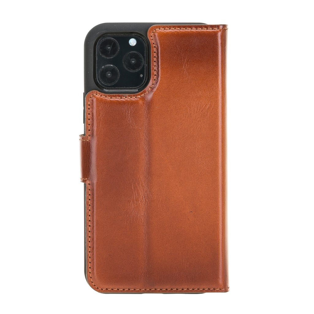 iPhone 11 Pro Russet Leather Detachable 2-in-1 Wallet Case with Card Holder - Hardiston - 4
